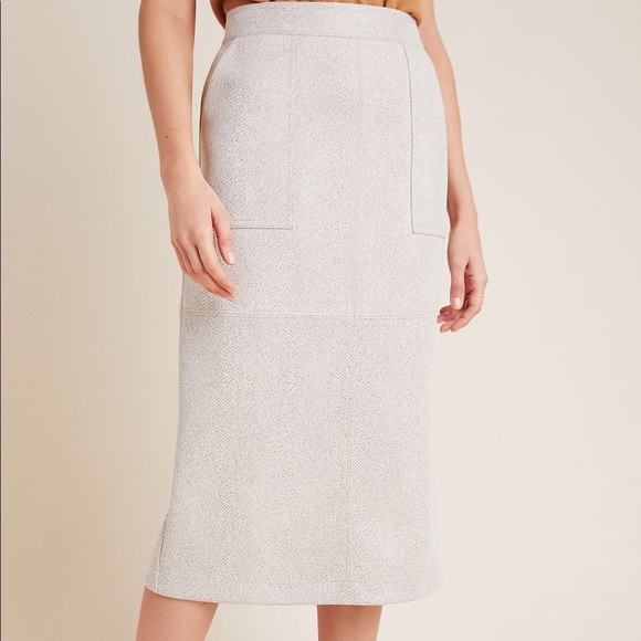 NWT Anthropologie Clarisa Pencil Skirt in Ivory - Picture 4 of 6